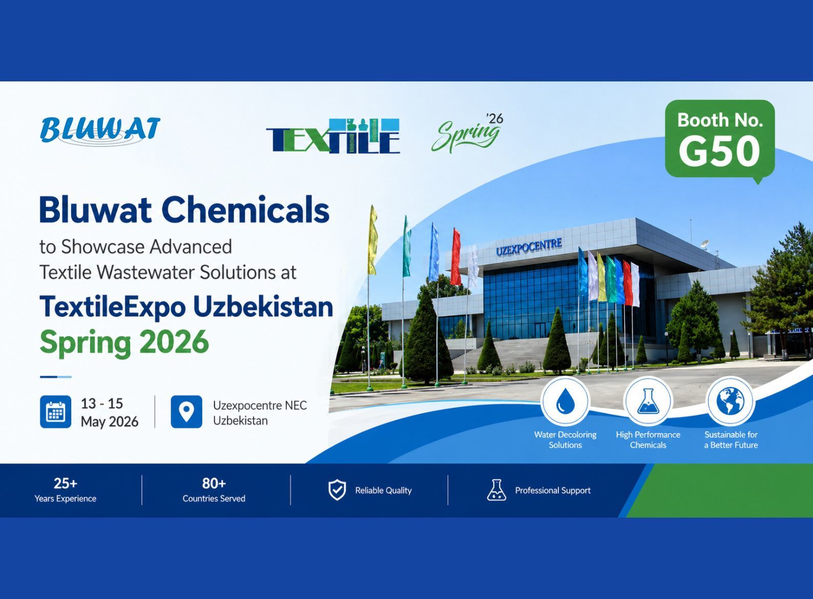 Blog công ty mới nhất về Làm thế nào Bluwat Chemicals hỗ trợ các dự án xử lý nước thải dệt may ở Uzbekistan
