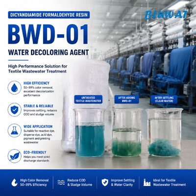 Mua Chất khử màu nước Dicyandiamide Formaldehyde Polymer – Chất khử màu nước thải công nghiệp & dệt may sản xuất trực tuyến