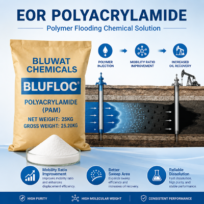 mua BLUFLOC Anionic Polyacrylamide 20 đến 100 Lưới để ổn định chất lỏng khoan dầu khí sản xuất trực tuyến