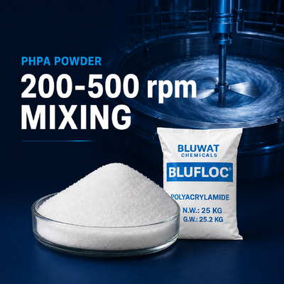 mua PHPA bột trộn ở 200-500 rpm với Hydrat một giờ sản xuất trực tuyến
