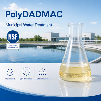 mua NSF chứng nhận Cationic High-charge PolyDADMAC Liquid Quaternary Ammonium Polymer với hàm lượng rắn 20%, 40%, 50% sản xuất trực tuyến