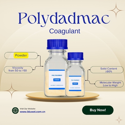 Bột PolyDADMAC PDADMAC PDMDAAC Tốc độ đông máu và ngưng tụ Giảm sự hỗn độn Giảm khối lượng bùn