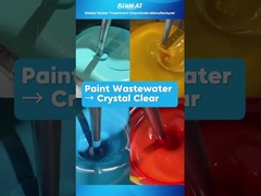 Xử lý chất thải sơn. Một bản trình diễn nước sạch với chất lỏng và PAM.